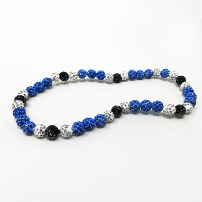 Bling Necklace - Blue Silver Black