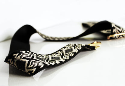 Bag Strap - White/ Gray Aztec